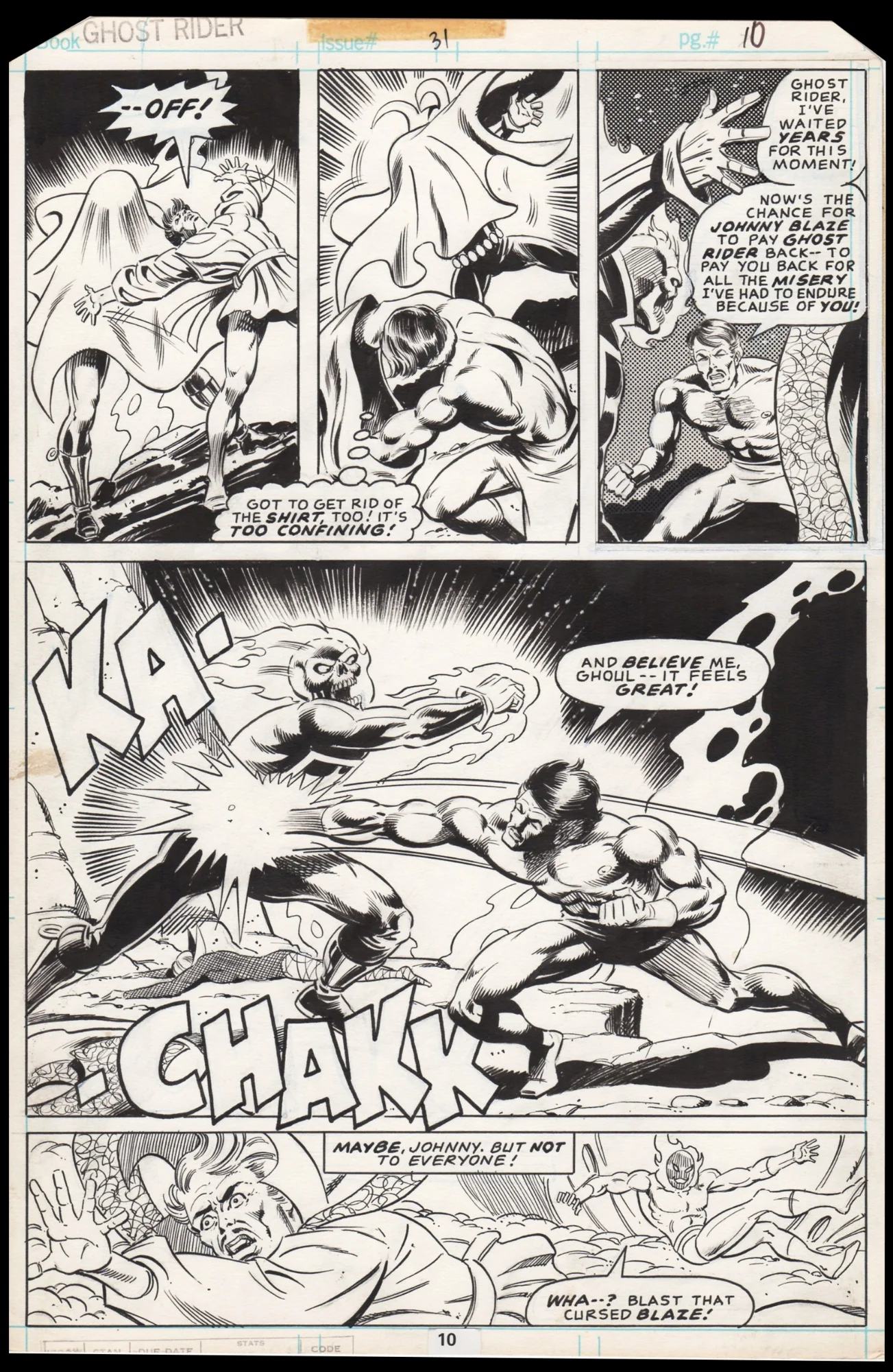 Ghost Rider (1973) #31 pg10, penciled by Don Perlin & inked by Bob Layton.