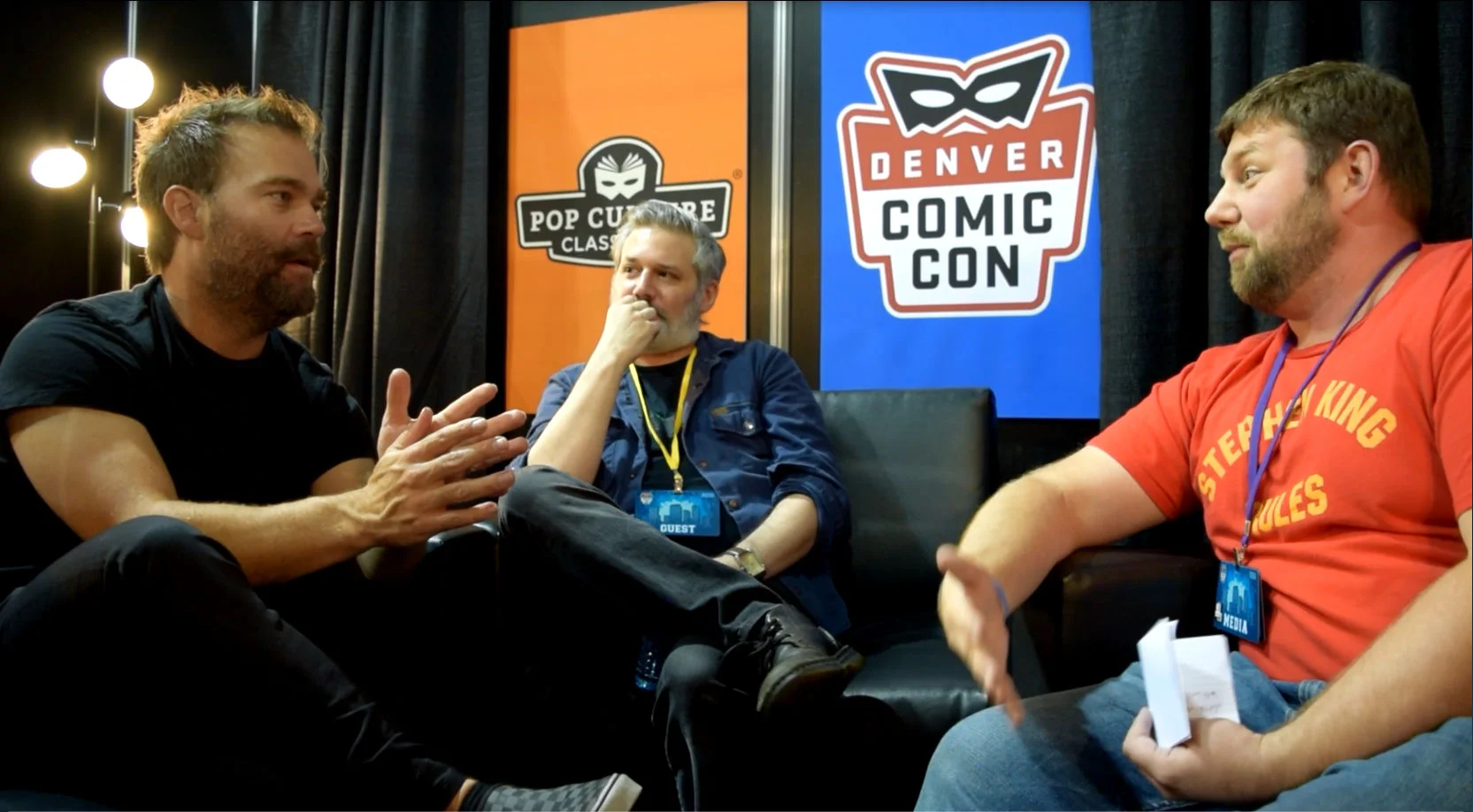 Andre Gower , Ryan Lambert , & Abrahm Akin at Denver Comic Con 2018.