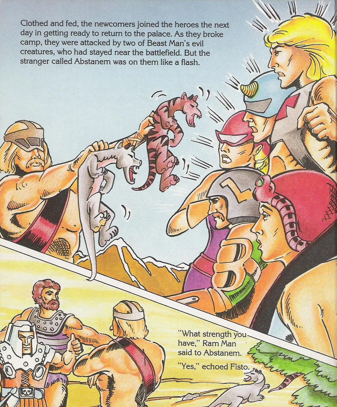 Masters of the Universe: New Champions of Eternia (1985) pg.15, written by Jack C Harris.