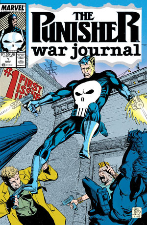 Punisher War Journal (1988) #1, cover by Carl Potts & Scott Williams.