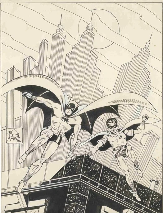 Batman & Robin, penciled by Bob Kane & inked by Greg Theakston.