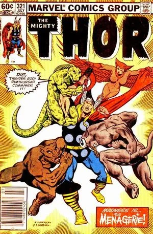 Thor (1966) #321, cover by Alan Kupperberg & Brett Breeding.