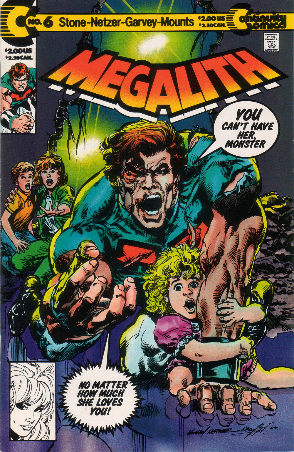 Megalith (1989) #6, cover penciled by Mike Nasser & inked by Neal Adams.