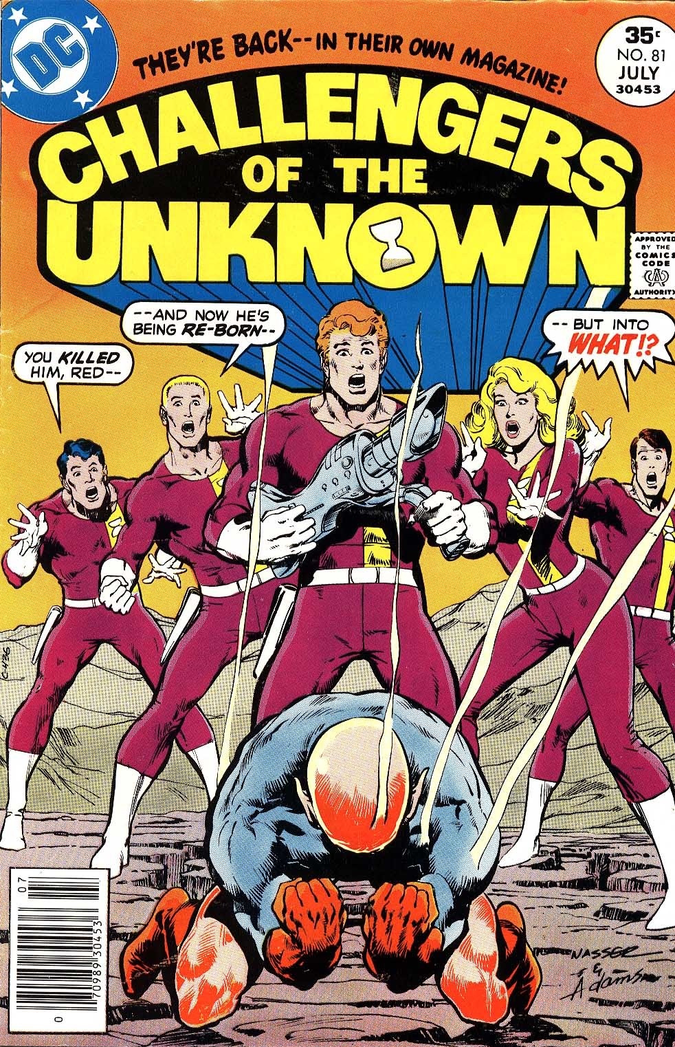 Challengers of the Unknown (1958) #81, cover penciled by Mike Nasser & inked by Neal Adams.