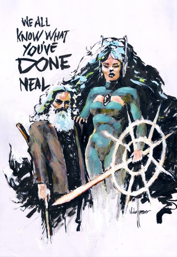 Mike with Ms. Mystic, drawn by Mike Netzer.