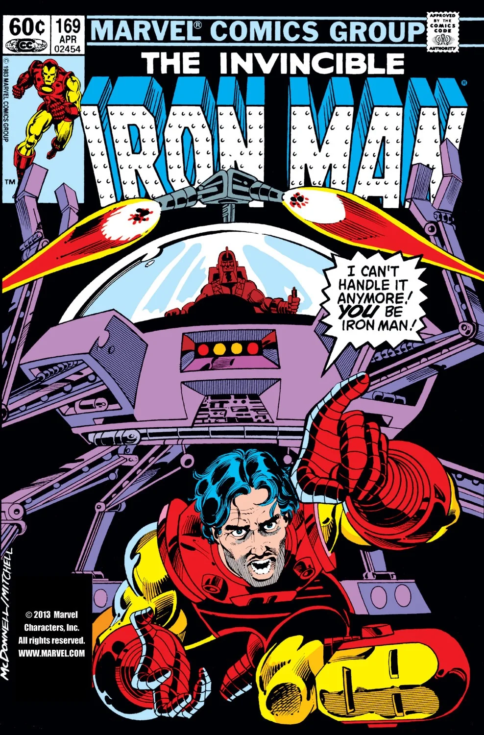 Iron Man (1968) #169, cover penciled by Luke McDonnell & inked by Steve Mitchell.