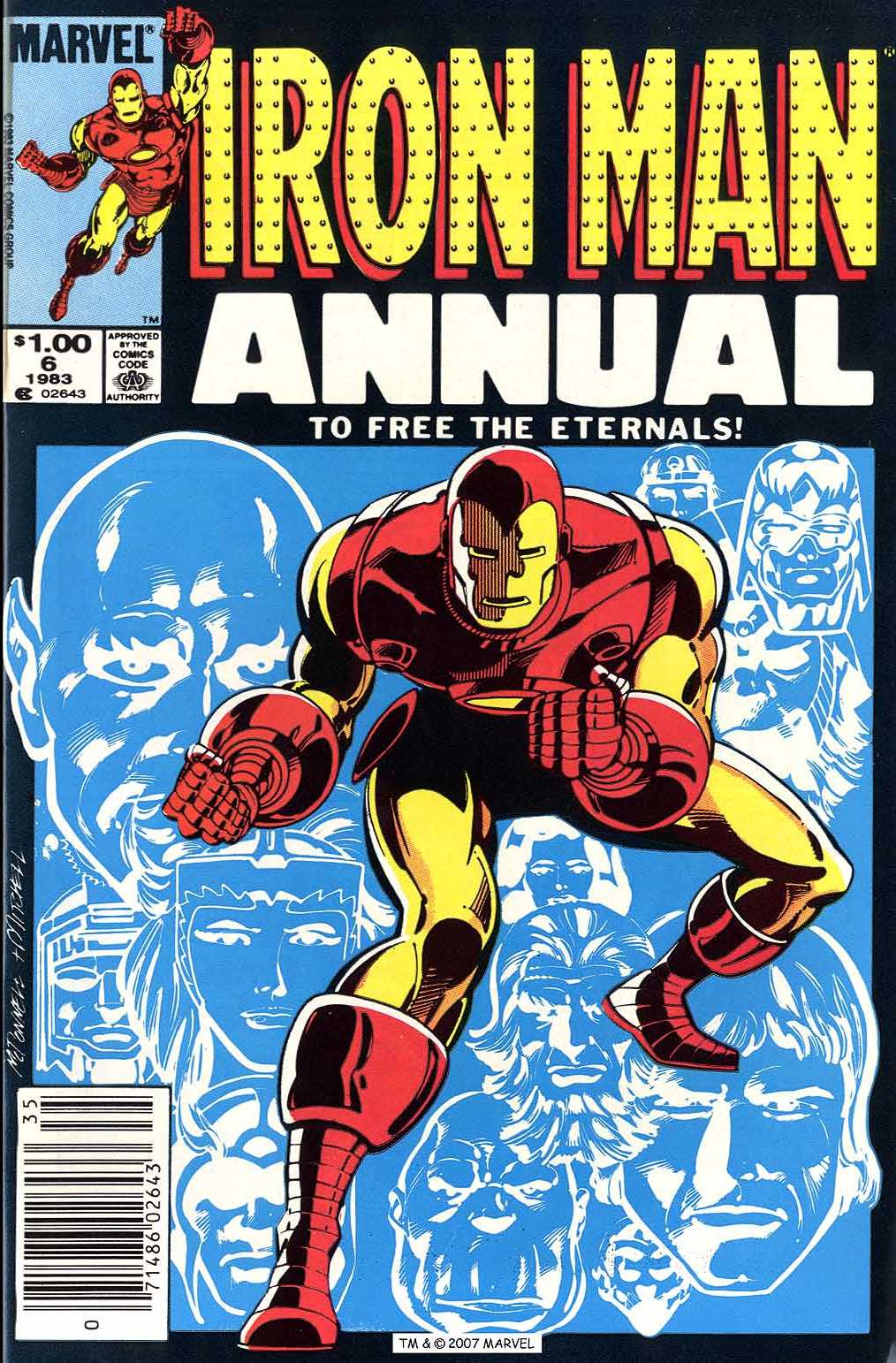 Iron Man Annual (1970) #6, cover penciled by Luke McDonnell & inked by Steve Mitchell.