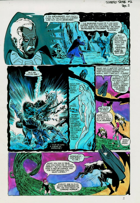 Scorpio Rose (1983) #2 pg.2, colored by Joe D’Esposito.