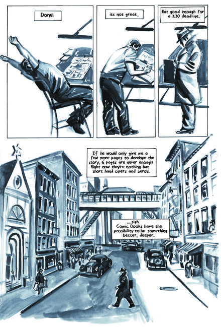 Krigstein: A Graphic Novel - Sample Page 2, art & story by Joe D’Esposito.
