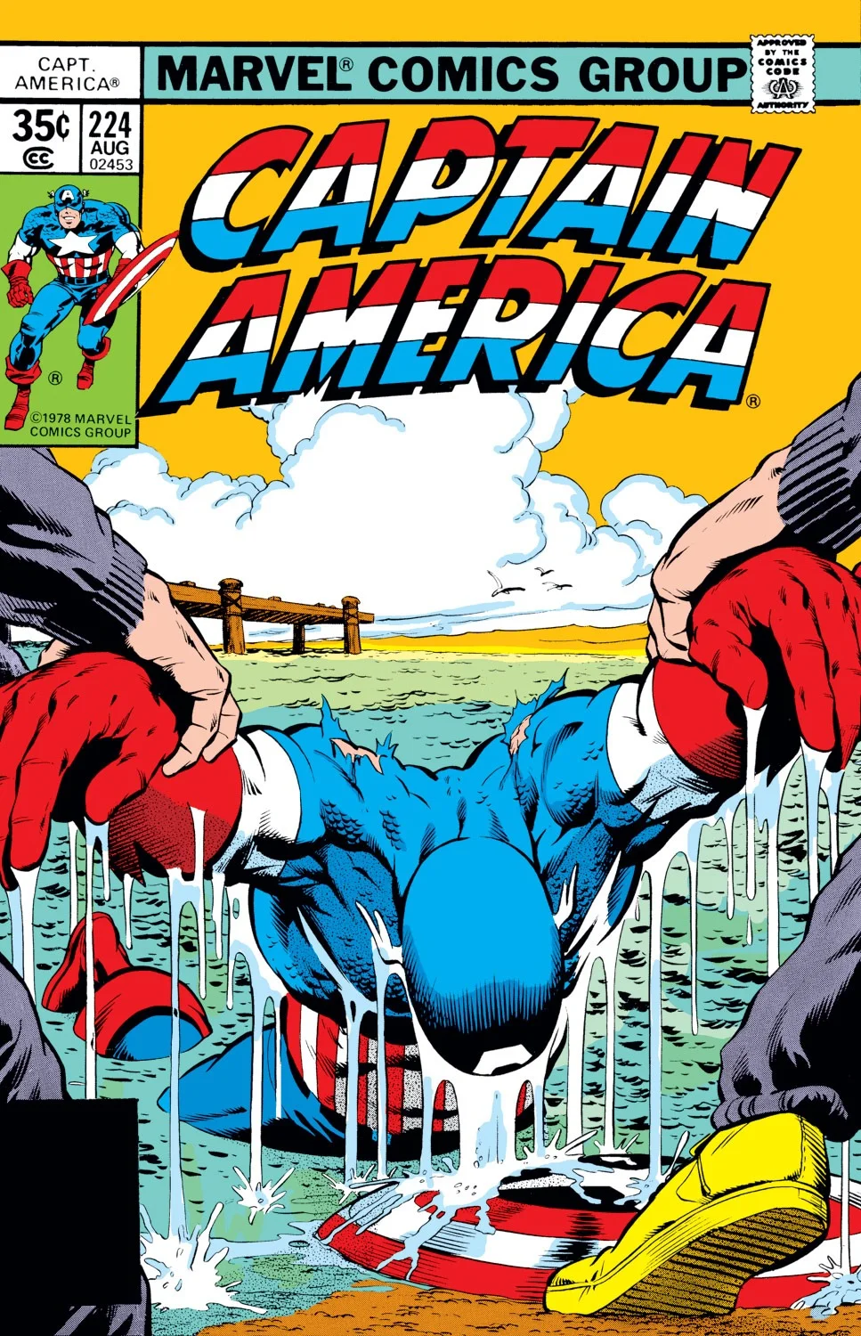 Captain America (1968) #224, cover penciled by Mike Zeck & inked by Bob McLeod.