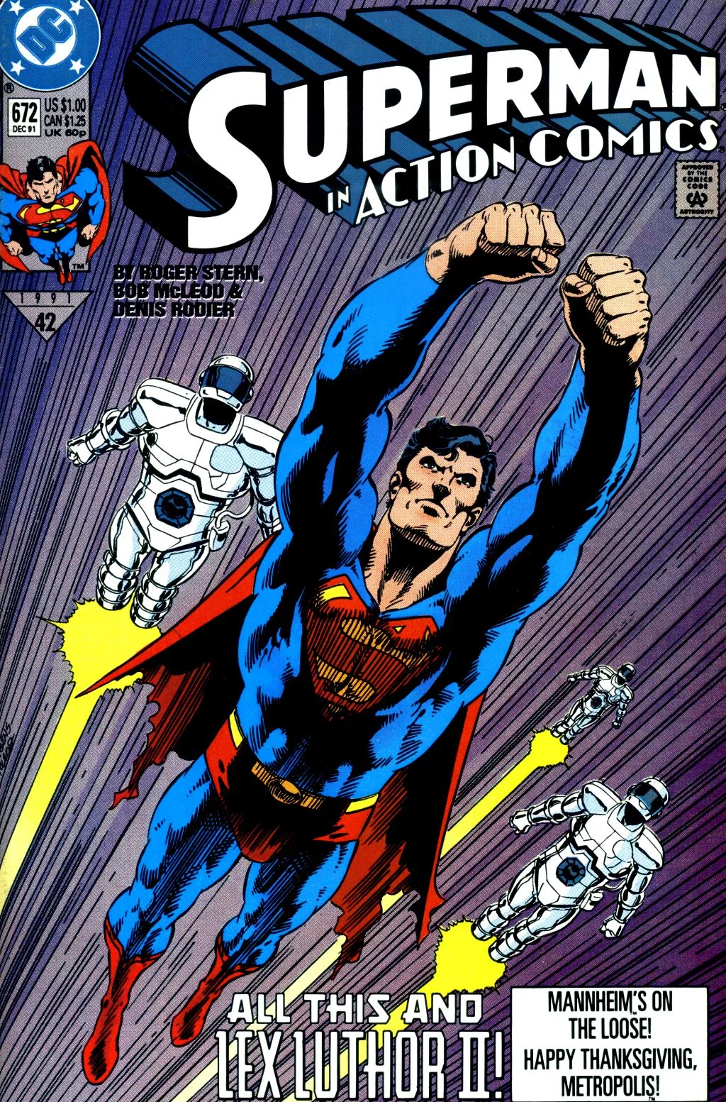 Action Comics (1938) #672, cover penciled by Dan Jurgens & inked by Bob McLeod.