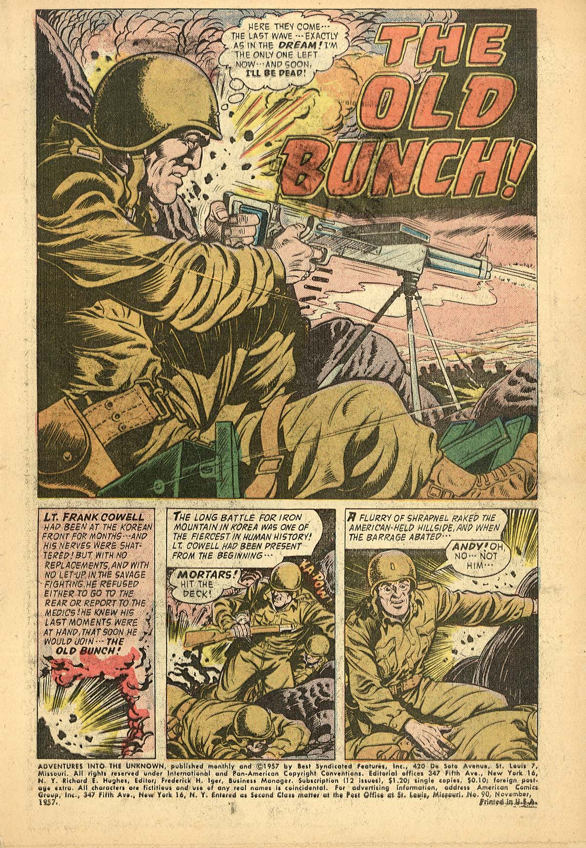 Adventures Into the Unknown (1948) #90 pg.1, art by Hy Eisman.