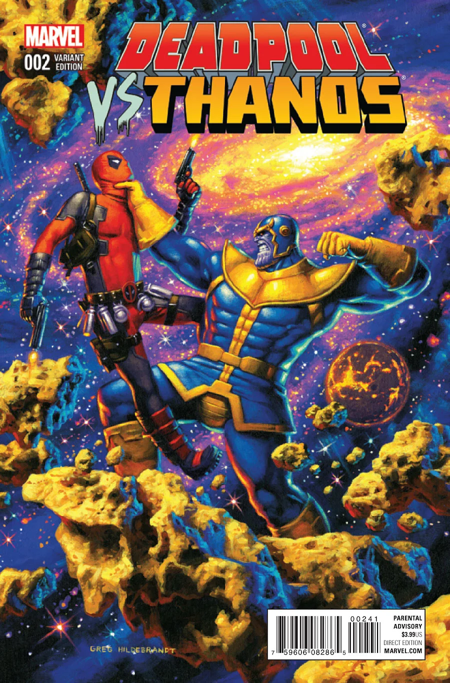 Deadpool Vs. Thanos (2015) #2, cover by Greg Hildebrandt.