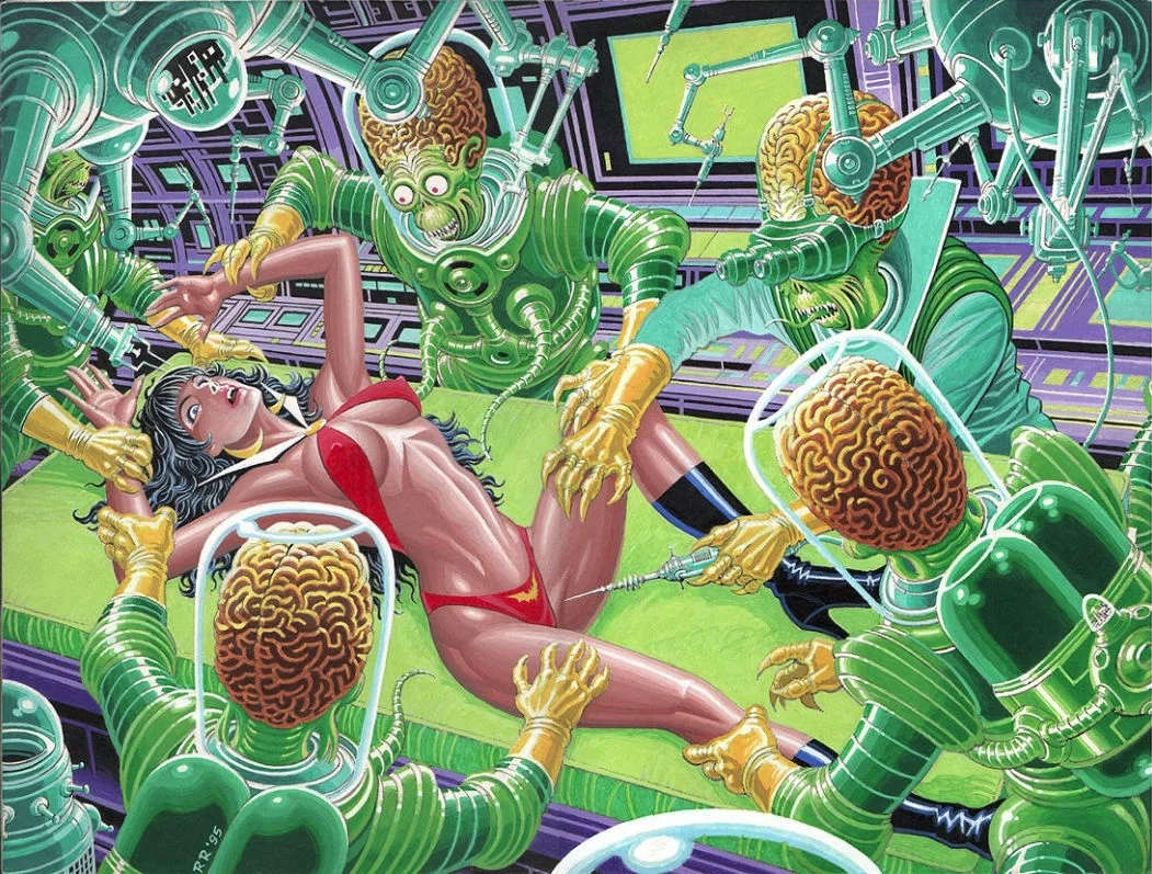Mars Attacks Vampirella - a 1995 painting by Ralph Reese.