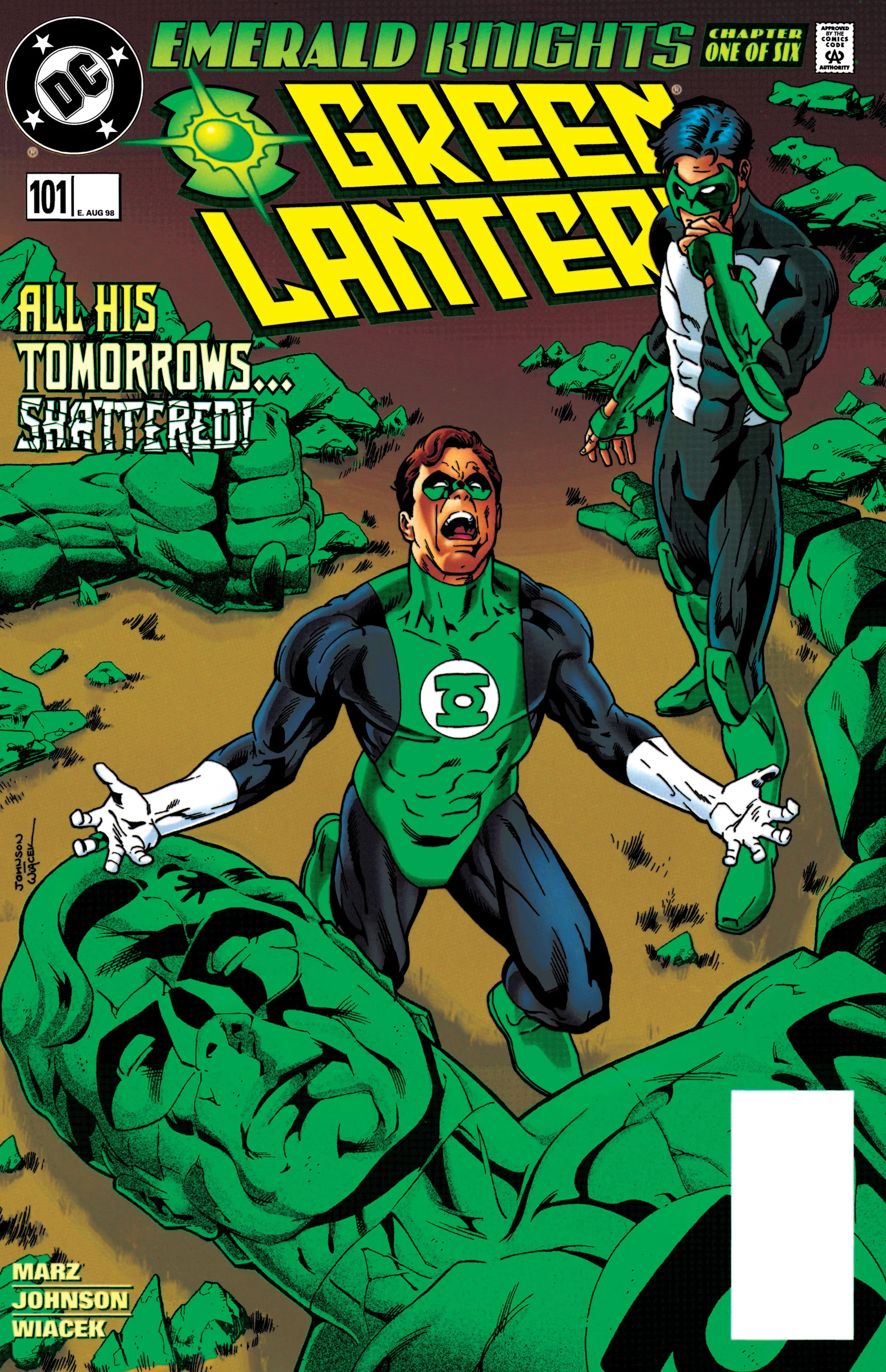 Green Lantern (1990) #101, cover penciled by Jeff Johnson & inked by Bob Wiacek.