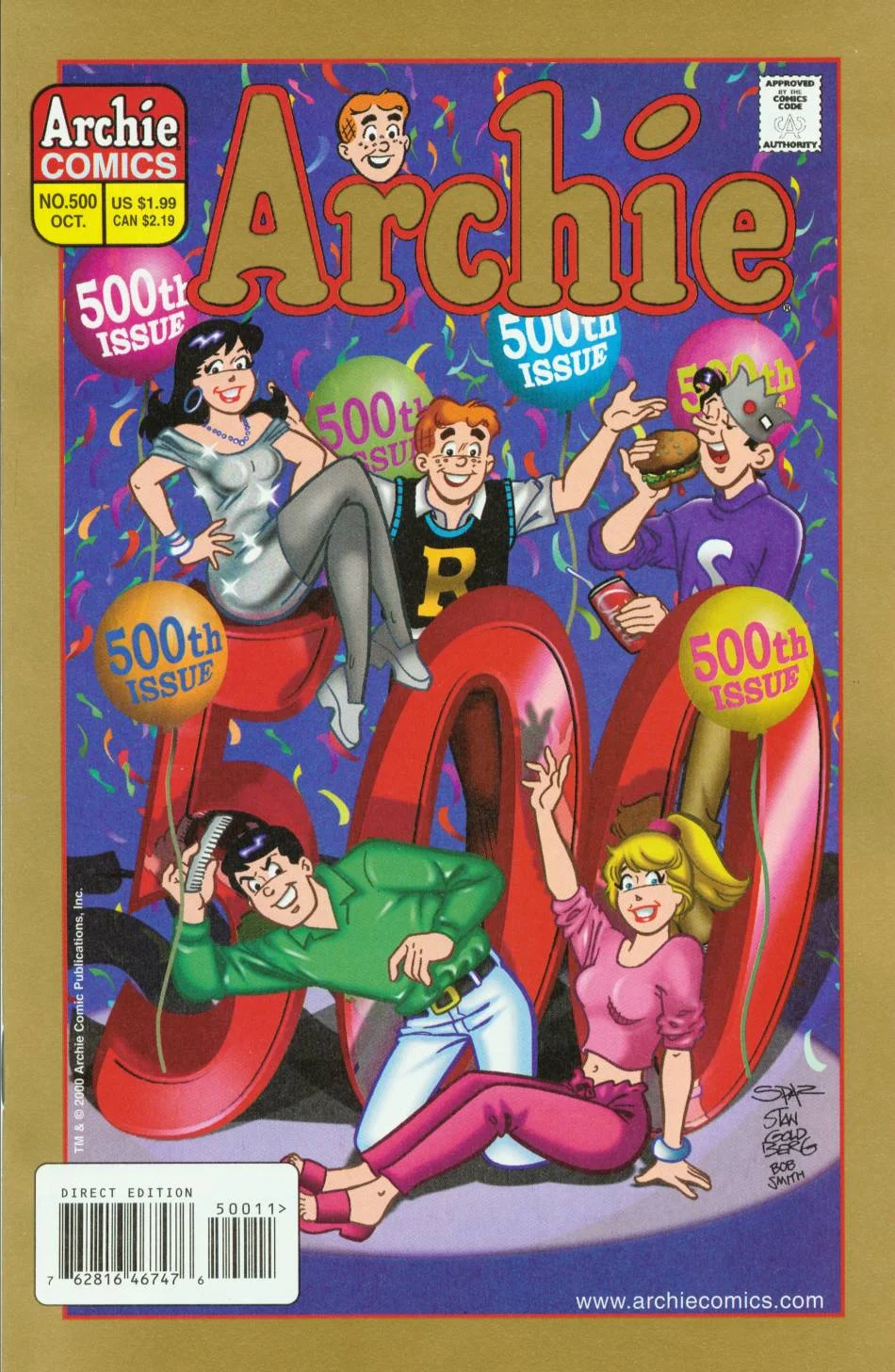 Archie (1960) #500, cover penciled by Stan Goldberg & inked by Bob Smith.