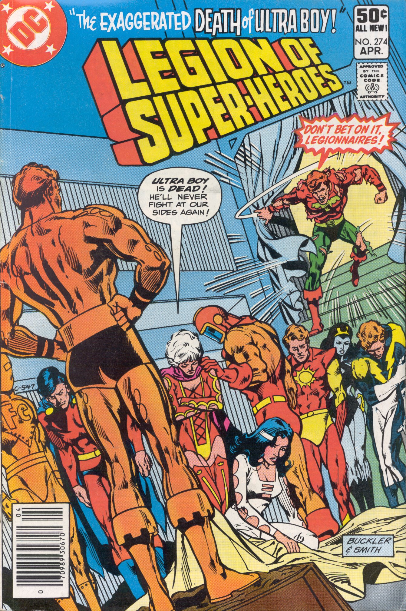 Legion of Super-Heroes (1980) #274, cover penciled by Rich Buckler & inked by Bob Smith.
