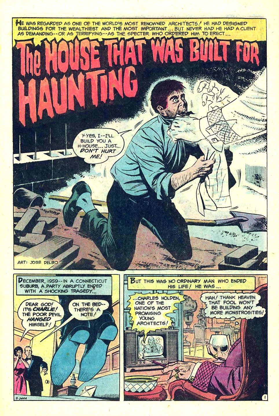 Ghosts (1971) #55 pg1, art by Jose Delbo.
