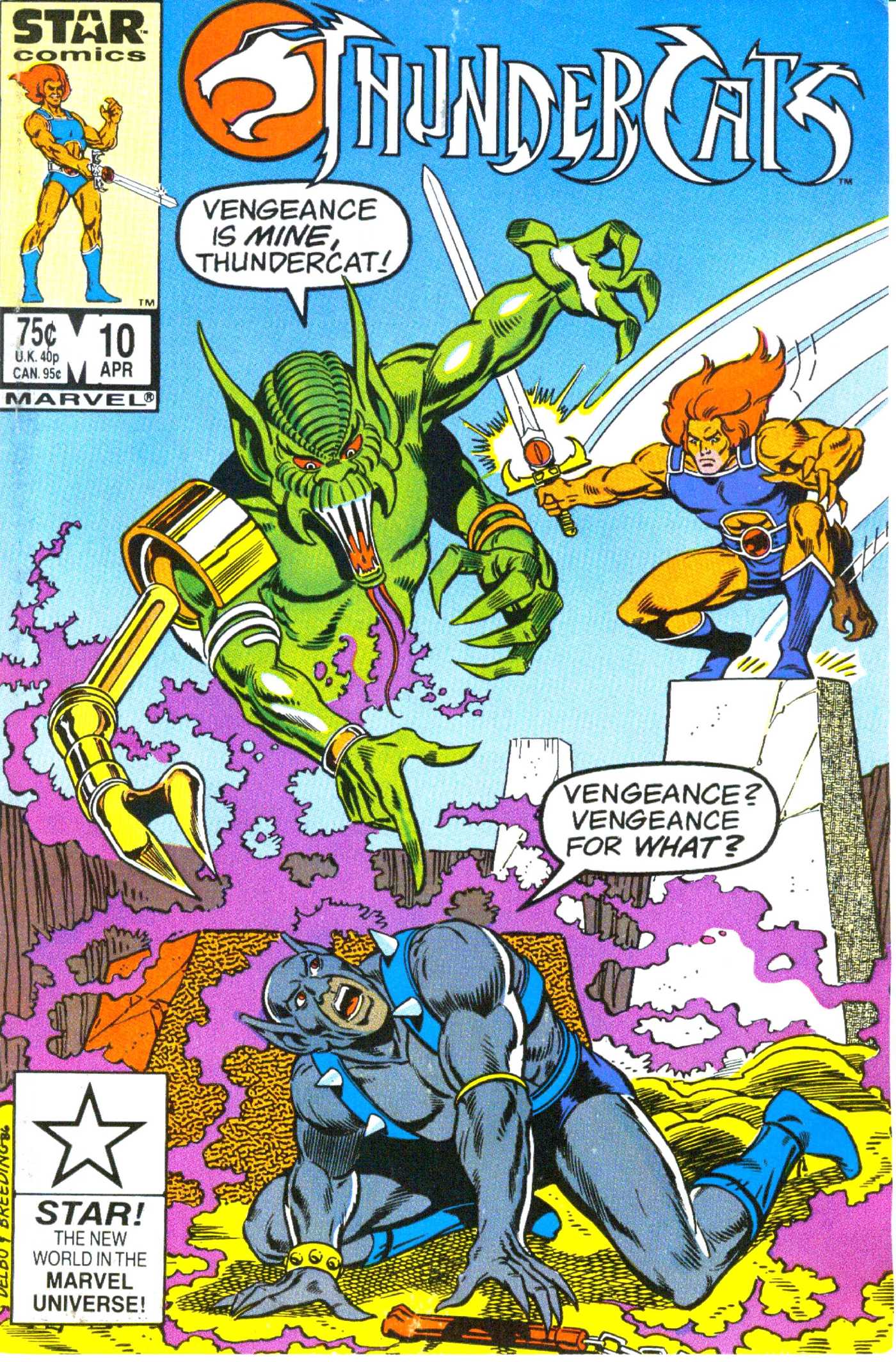 ThunderCats (1985) #10, cover penciled by Jose Delbo & inked by Brett Breeding.