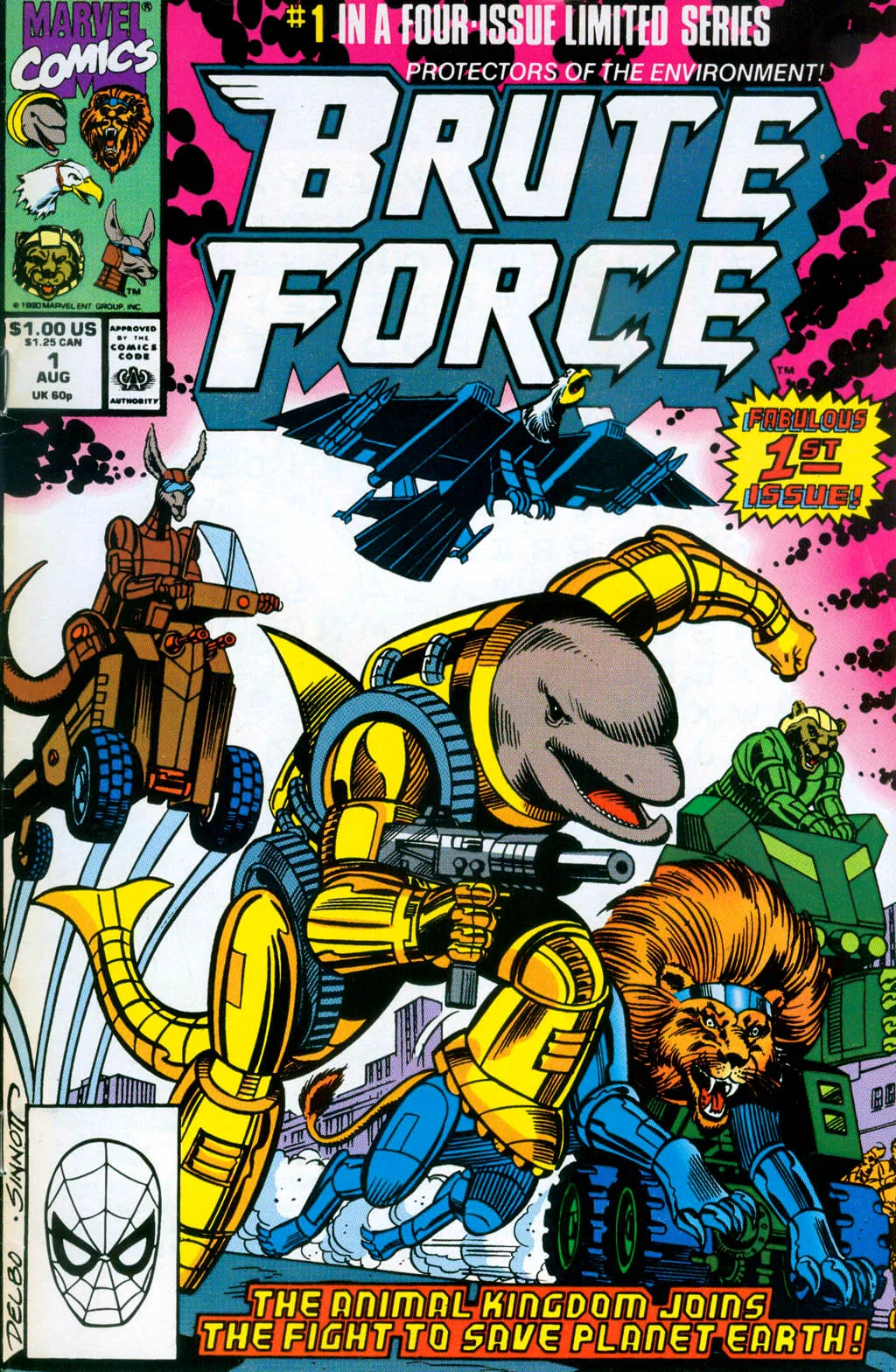 Brute Force (1990) #1, cover penciled by Jose Delbo & inked by Joe Sinnott.