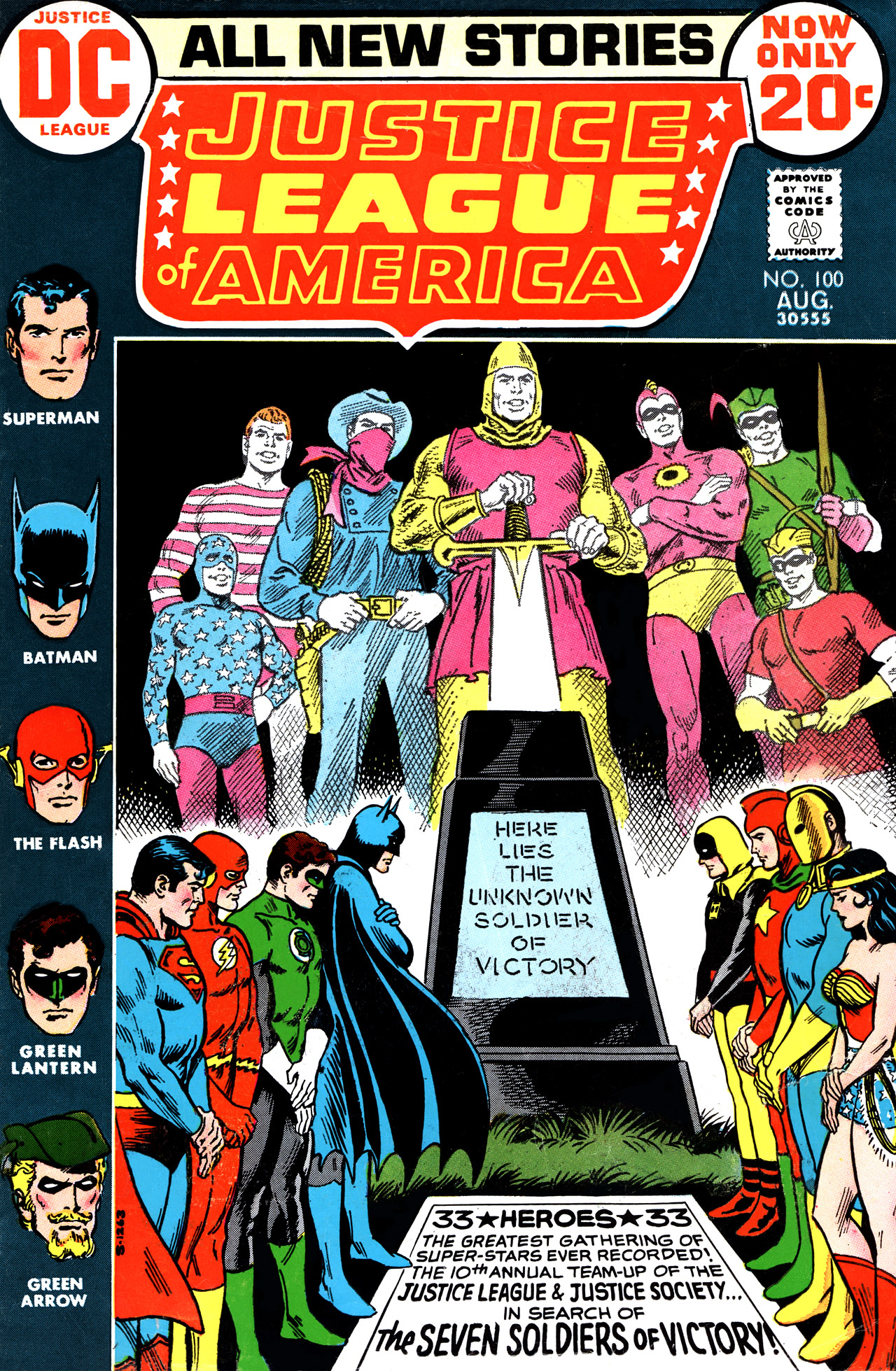 Justice League of America (1960) #100, cover by Nick Cardy.