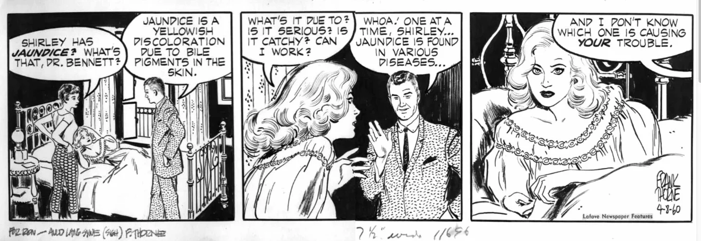 Dr. Guy Bennett daily strip from 4-8-60, art by Frank Thorne.