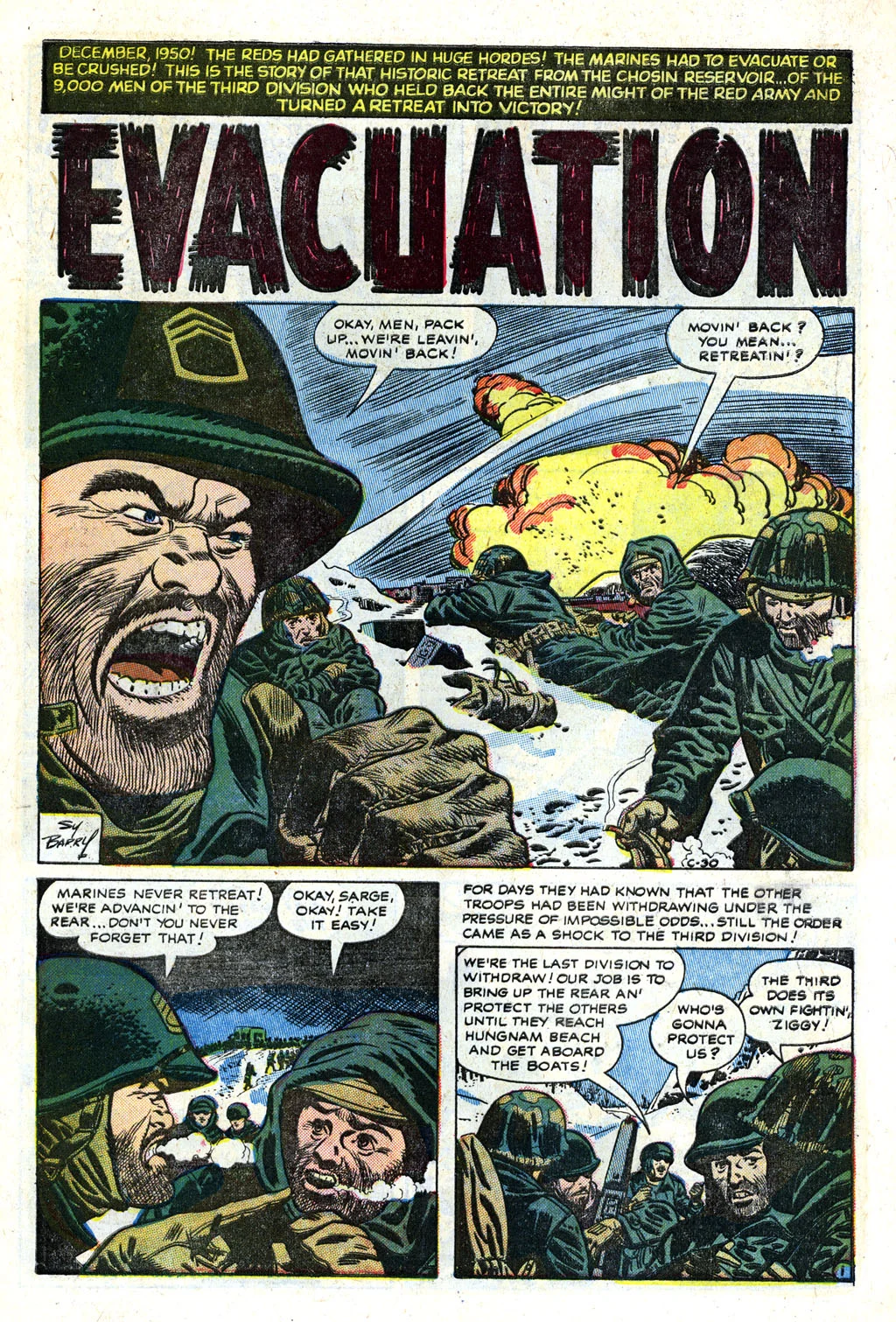 Man Comics (1949) #25 pg1, art by Sy Barry.