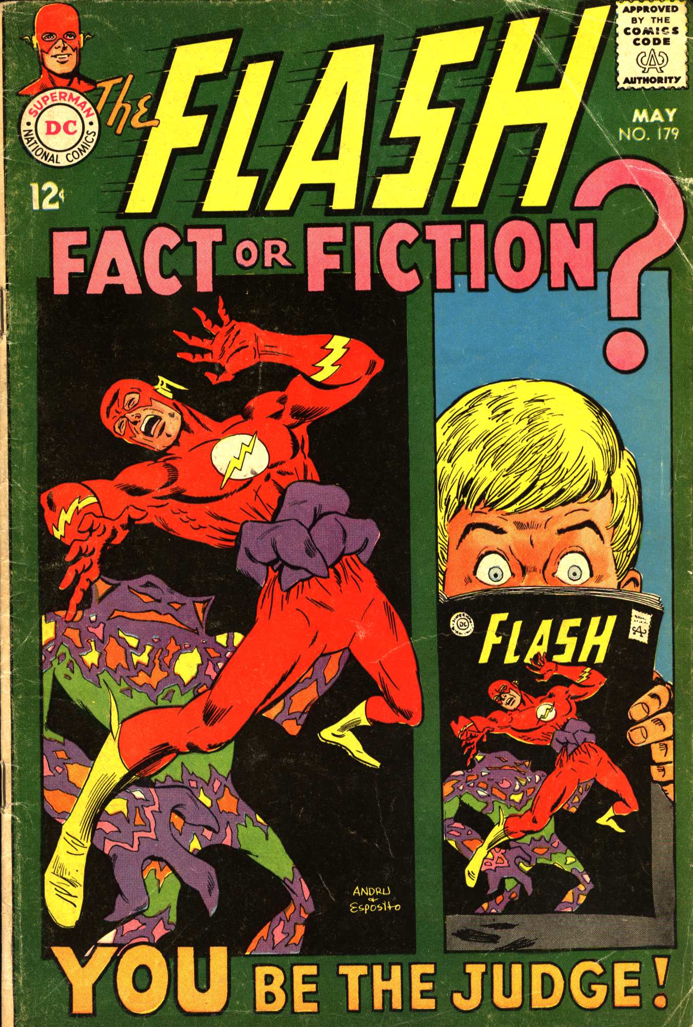 The Flash (1959) #179, written by Cary Bates. Cover by Ross Andru & Mike Esposito.
