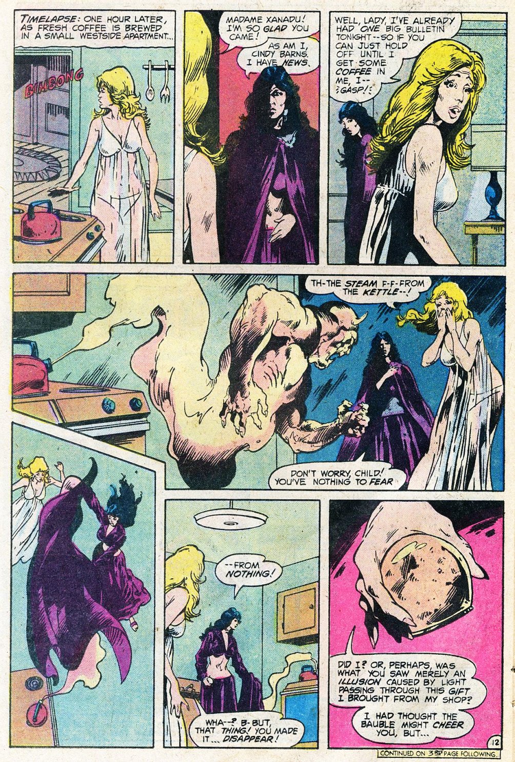 Doorway to Nightmare (1978) #1 pg12, drawn by Val Mayerik & colored by Liz Berube.