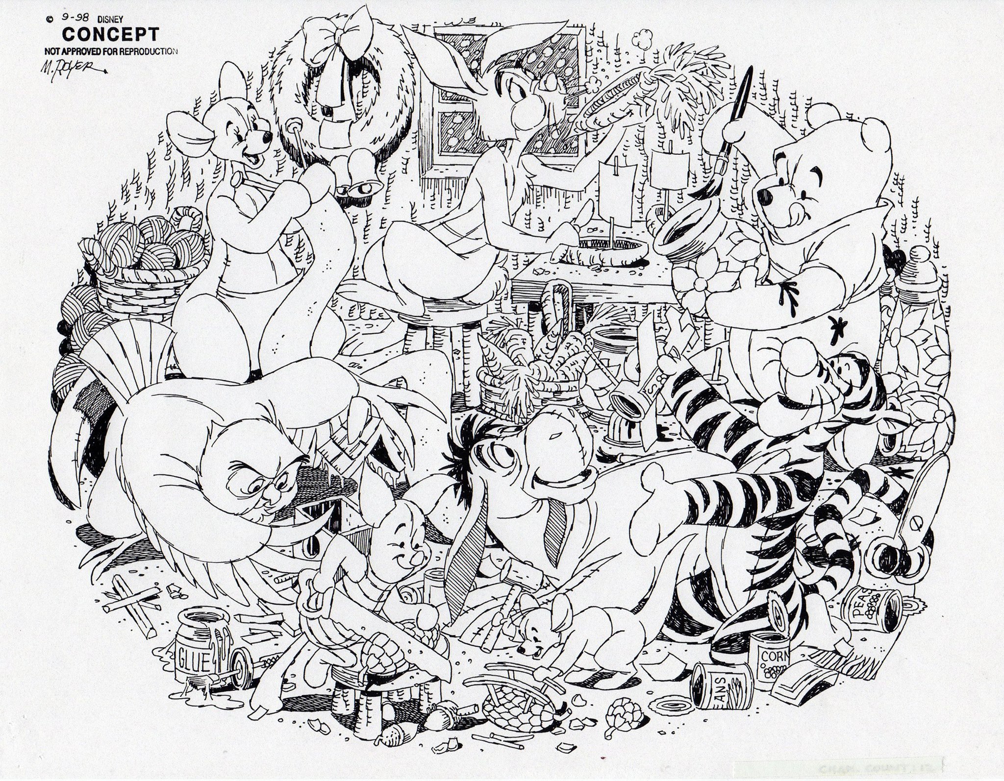 Disney Store Concept art from September 1998, drawn by Mike Royer.