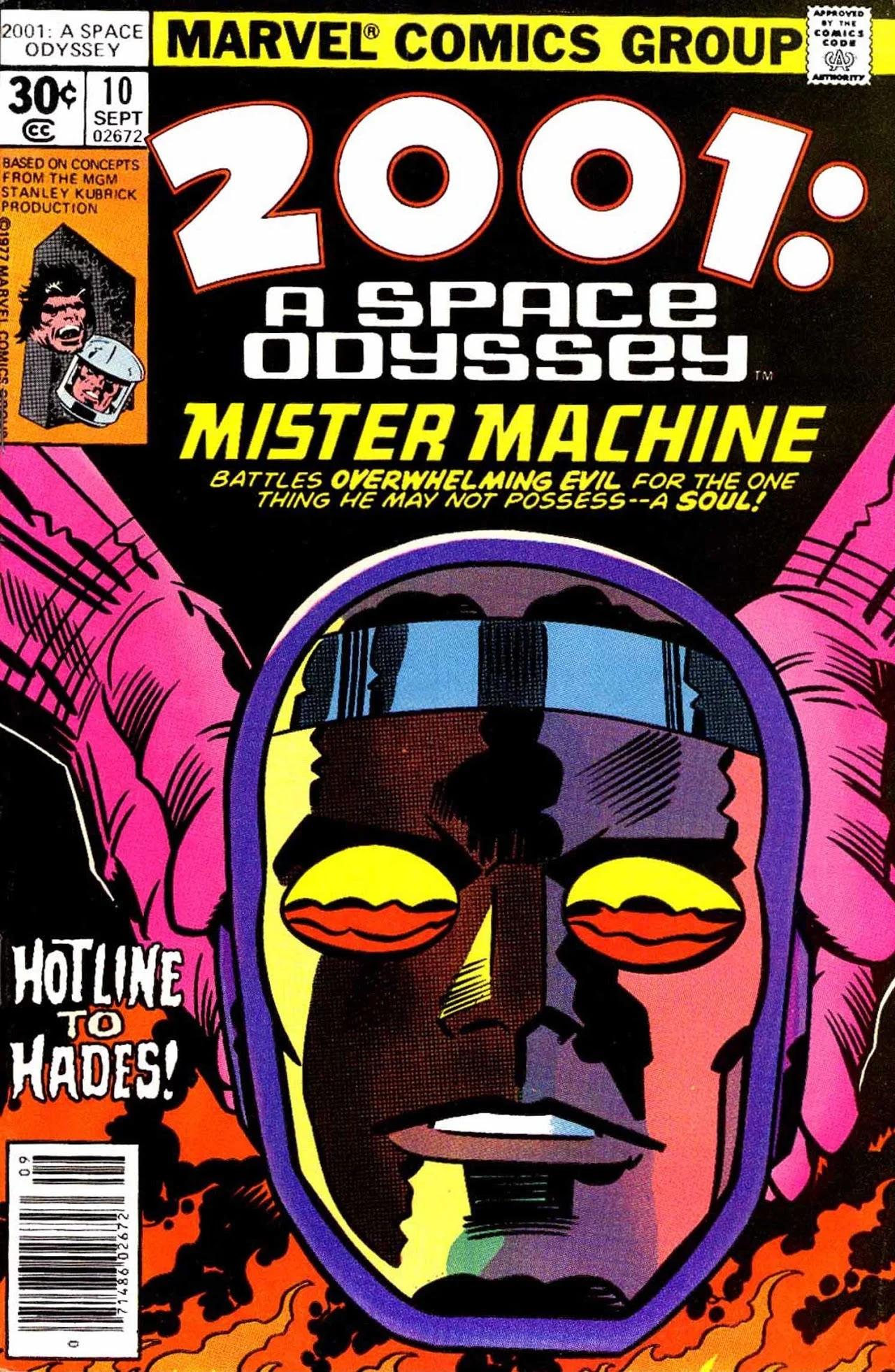 2001: A Space Odyssey (1976) #10, cover penciled by Jack Kirby & inked by Mike Royer.