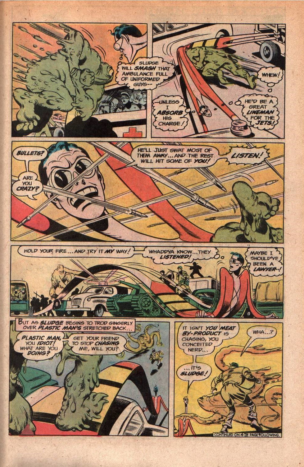 Plastic Man (1966) #14 pg19, penciled by Ramona Fradon & inked by Mike Royer.