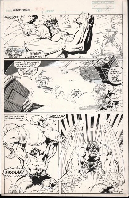 Marvel Fanfare (1982) #7 pg 15, original art penciled by Joe Barney & inked by George Freeman.