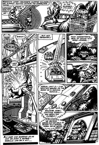 Another unpublished page from Grodd of Gorilla City , penciled by Joe Barney & inked by Terry Austin.