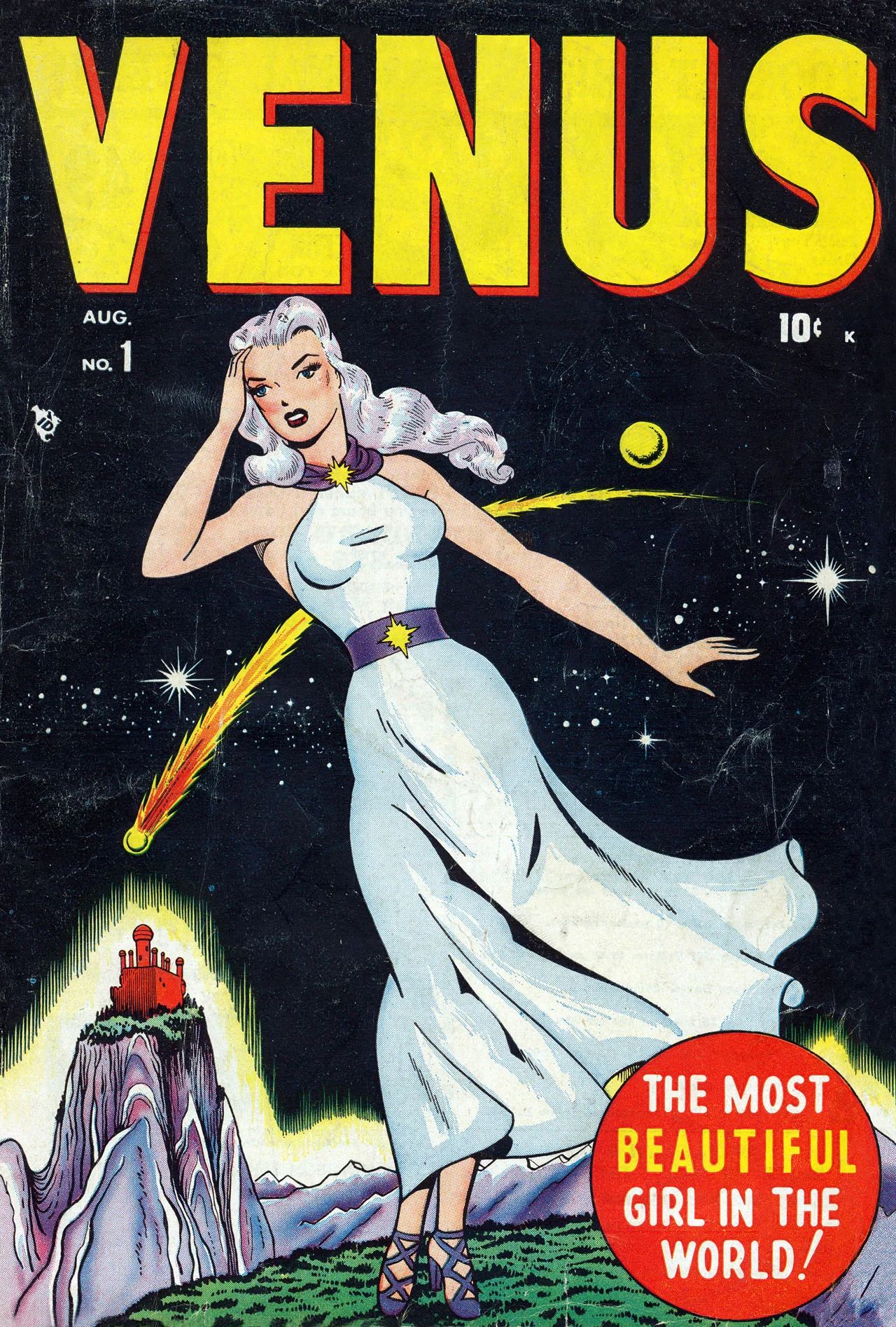 Venus (1948) #1, cover penciled by Ken Bald & inked by Lin Streeter.