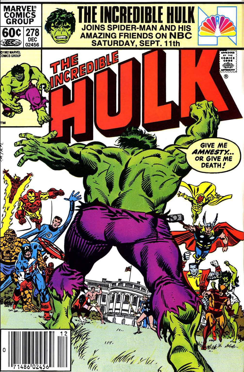Incredible Hulk (1968) #278, cover penciled by Sal Buscema & inked by Al Milgrom.