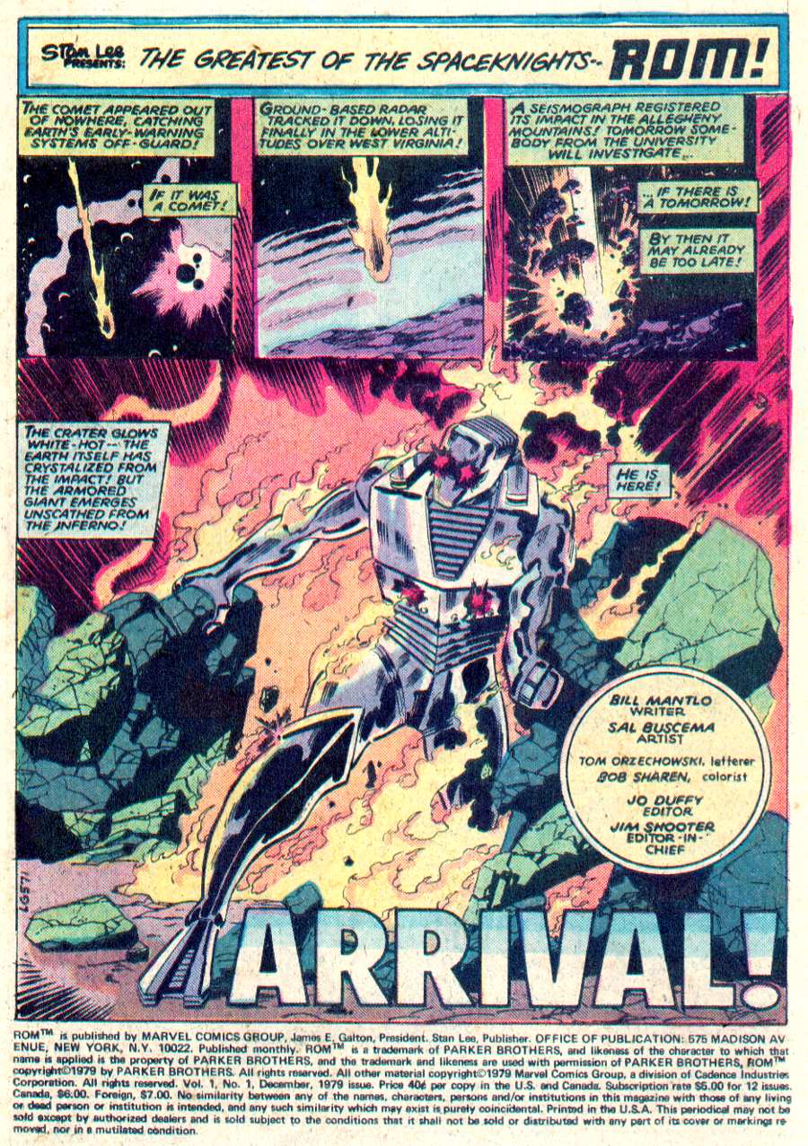 ROM (1979) #1 pg1, art by Sal Buscema.