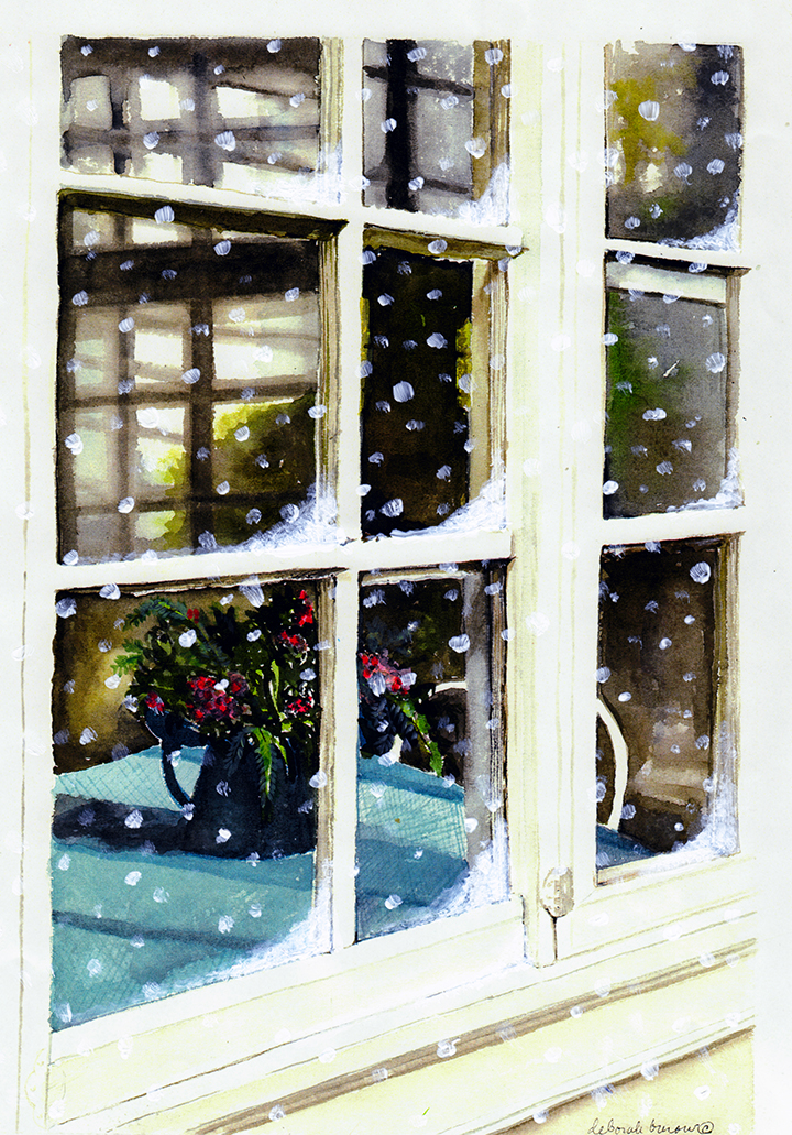 Snowy Inn Window