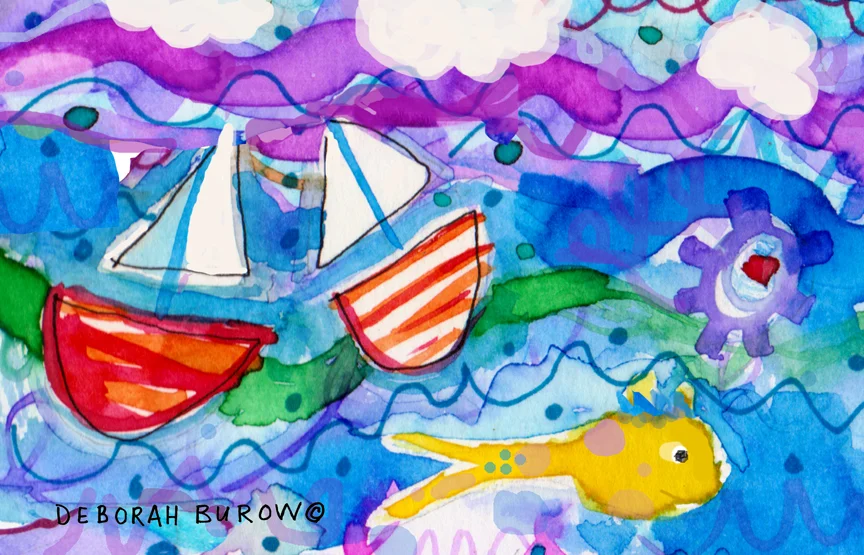 2 Boats and Yellow Fish