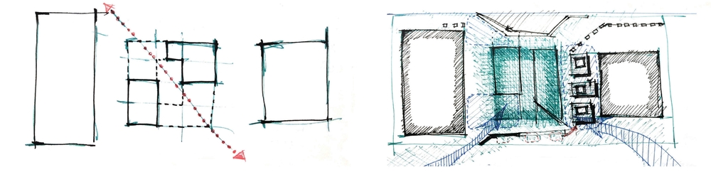  Site Response:  Establish diagonal circulation across site &amp; soften site borders 