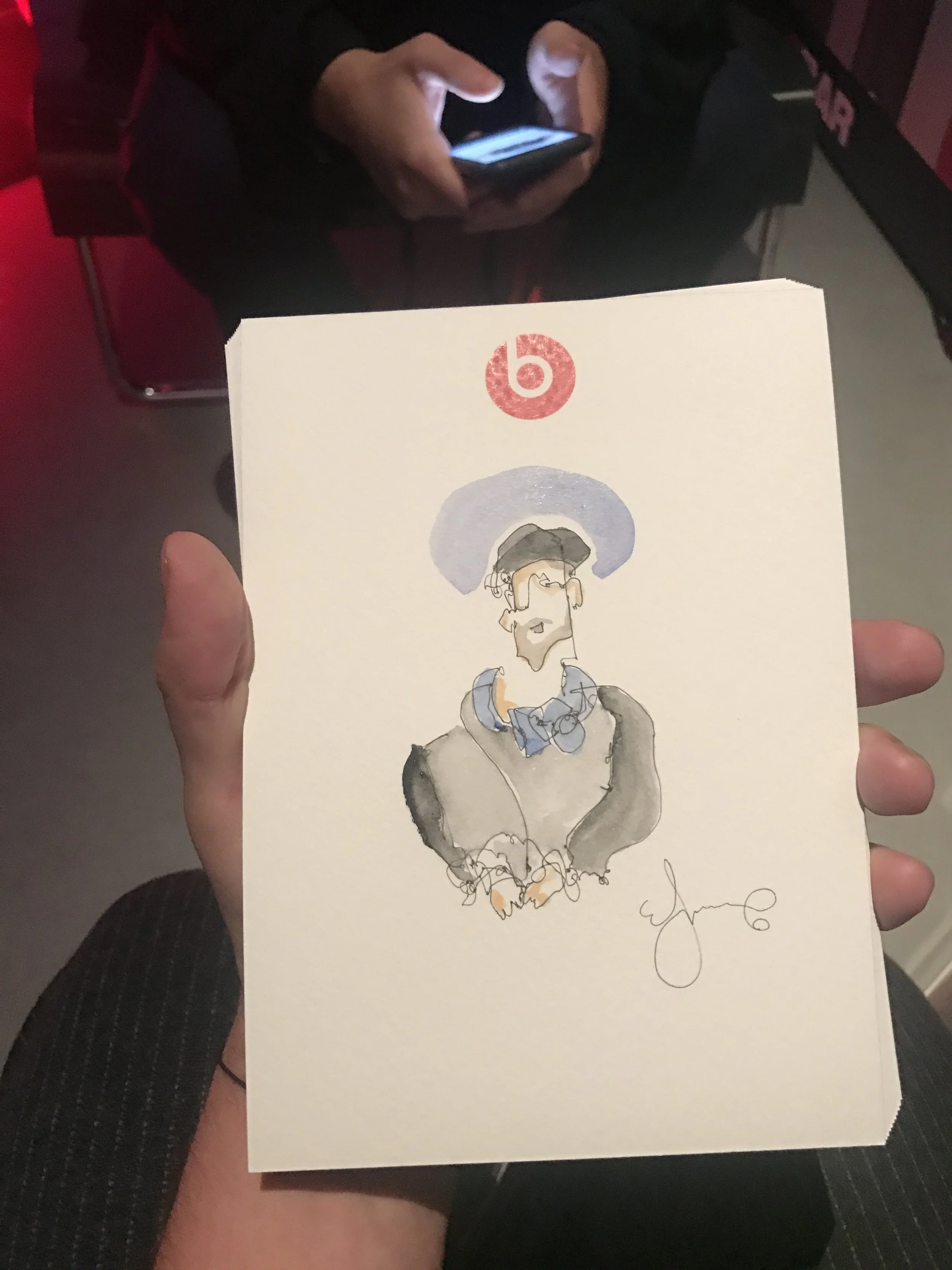  Each blind contour was drawn on watercolor paper that had the BEATS logo printed. 