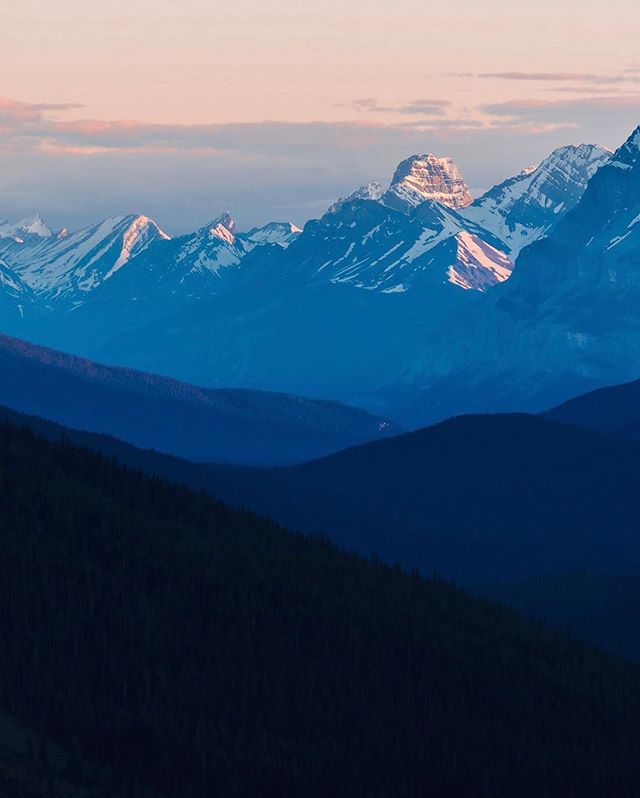 Last light over the Canadian Rockies.