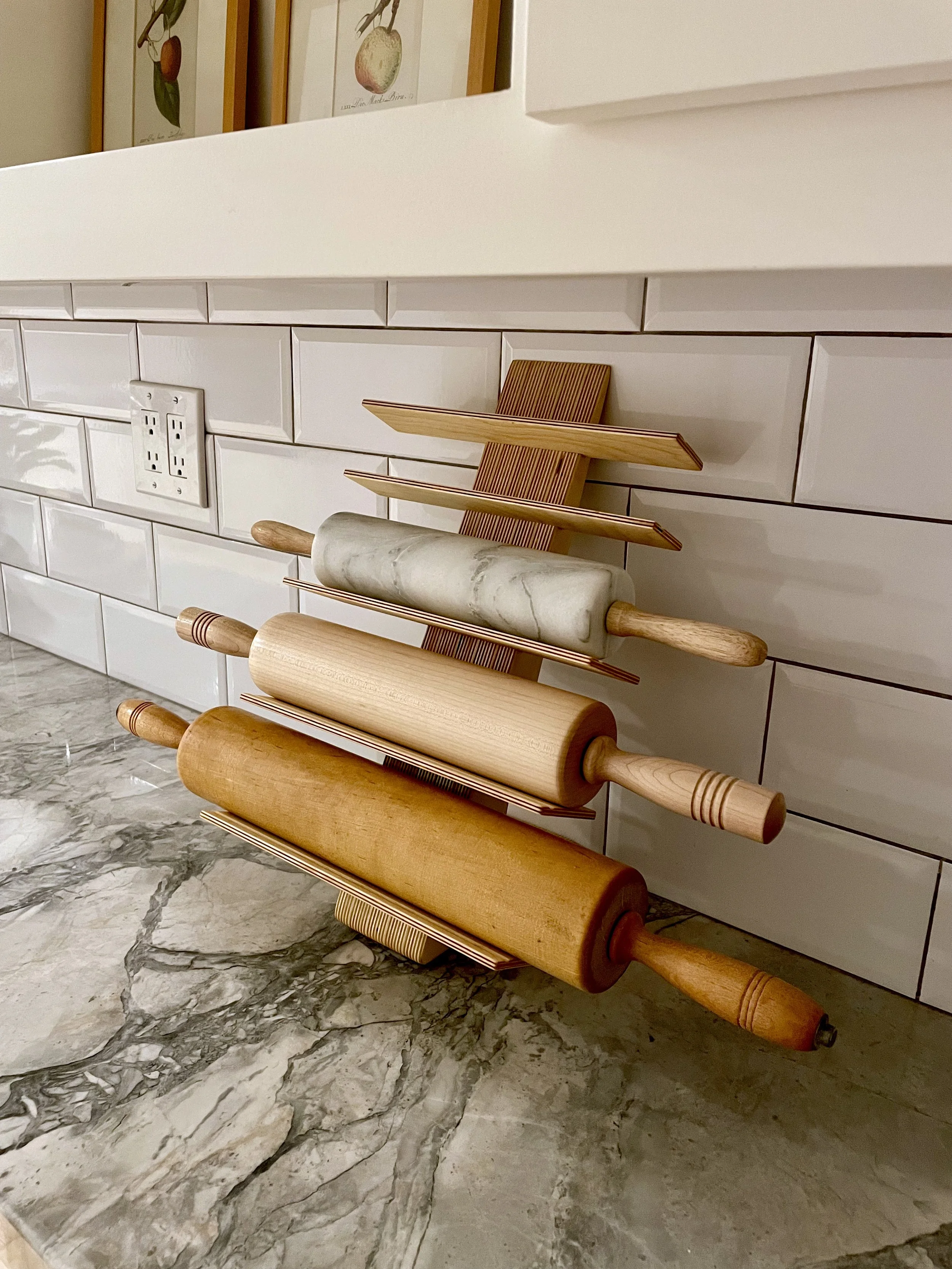 Rolling pin rack