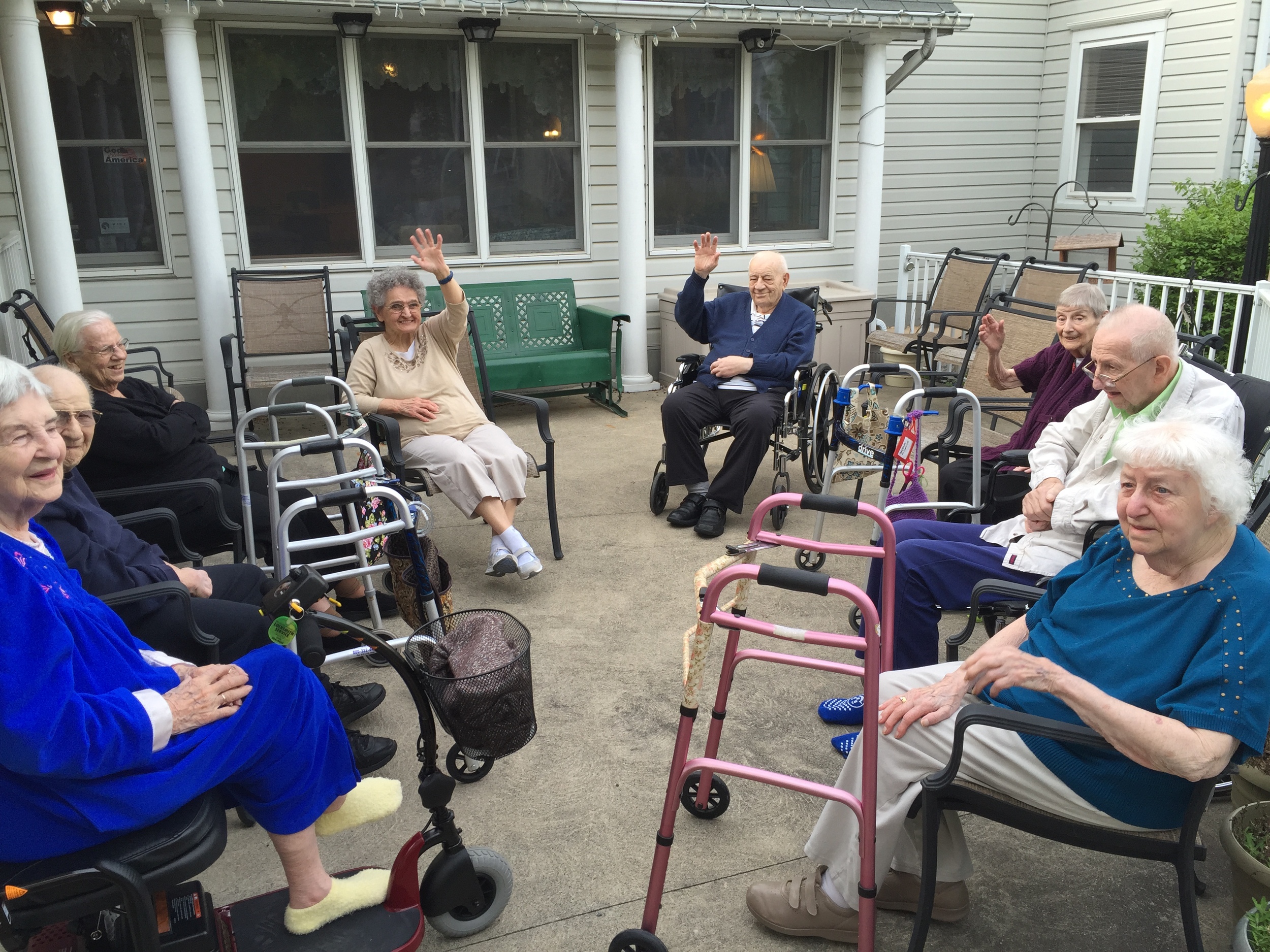 Enjoying the patio