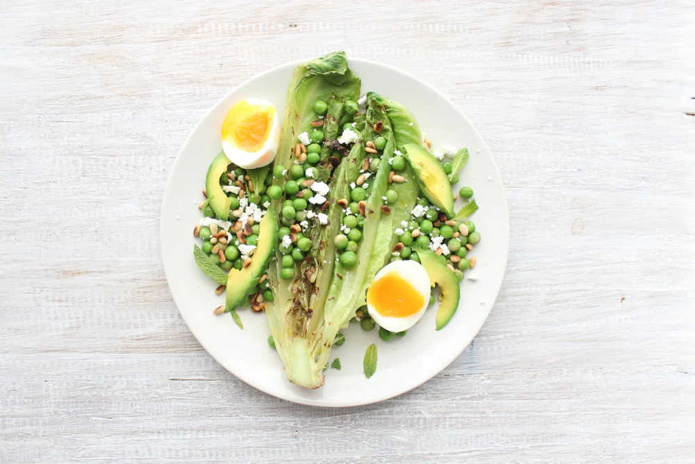 Grilled Cos with Peas and Eggs — Body Good Food