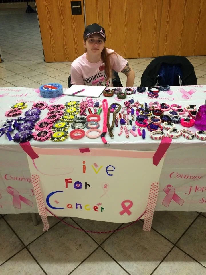 2014 Breast Cancer 5K, I worked at the handmade crafts table for people to purchase goods to raise money - Jenn