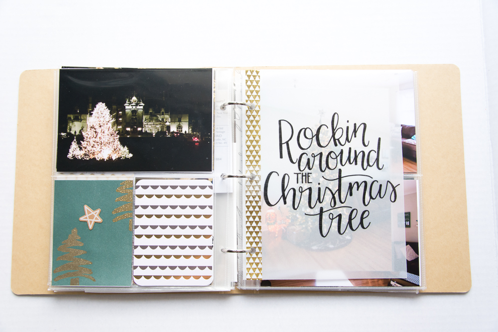  2015 December Daily® | A 6x8 Pocket Page Holiday pocket page scrapbook by Turquoise Avenue. Visit the post for a link to all products used!Brush Script Freebie from Alex Hunter Designs 