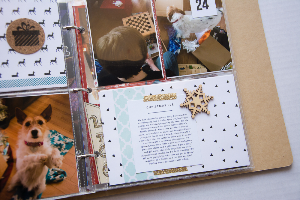  2015 December Daily® | A 6x8 Pocket Page Holiday pocket page scrapbook by Turquoise Avenue. Visit the post for a link to all products used! 