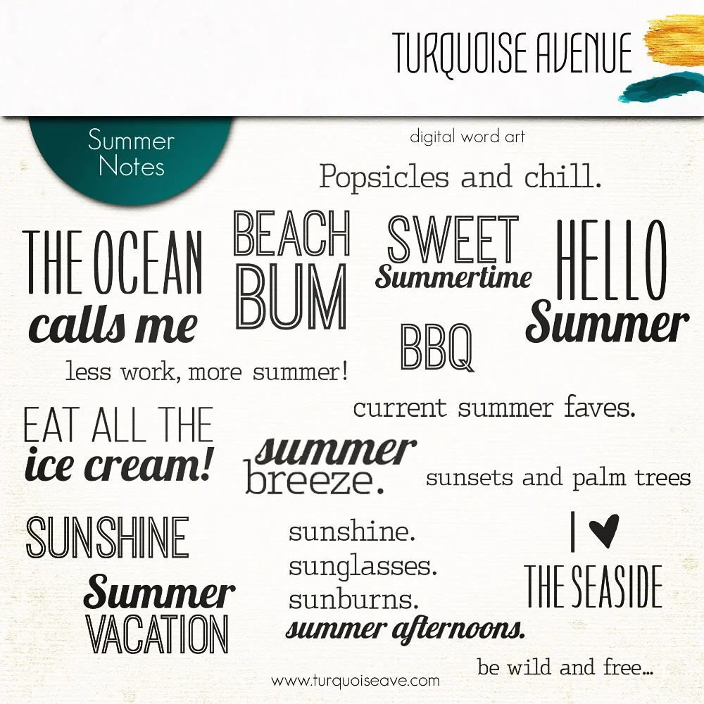 Summer Notes | Digital Stamps