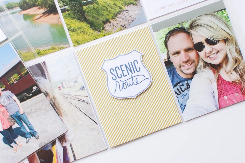 #PocketPageThursday |  9x12 Pocket Page Scrapbook Layout featuring One Little Bird Designs